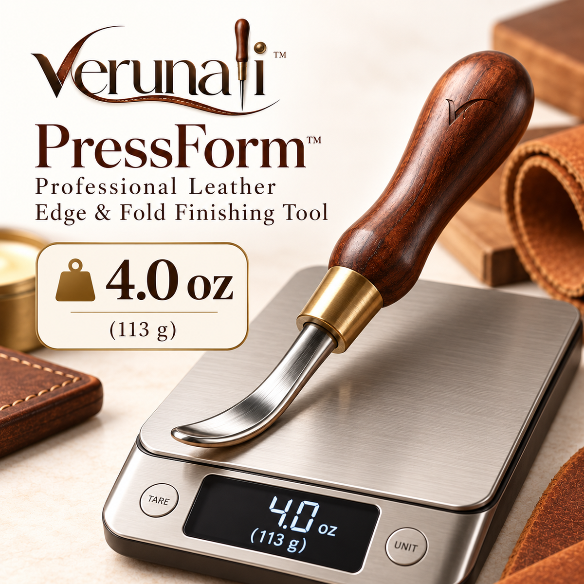 verunali™ PressForm Professional Leather Edge & Fold Finishing Tool