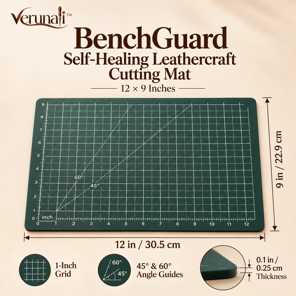 verunali™ BenchGuard Self-Healing Leathercraft Cutting Mat, 12 × 9 Inches