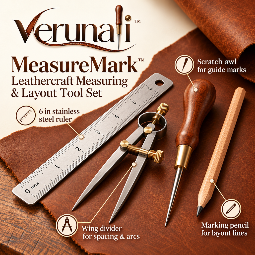 verunali™ MeasureMark Leathercraft Measuring & Layout Tool Set