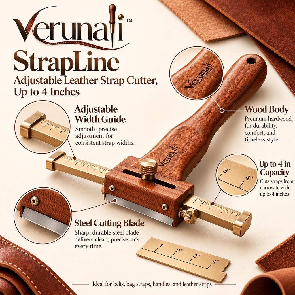 verunali™ StrapLine Adjustable Leather Strap Cutter, Up to 4 Inches