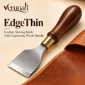 verunali™ EdgeThin Leather Skiving Knife with Ergonomic Wood Handle