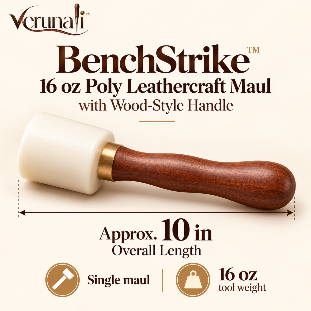 verunali™ BenchStrike 16 oz Poly Leathercraft Maul with Wood-Style Handle