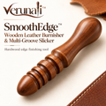 verunali™ SmoothEdge Wooden Leather Burnisher & Multi-Groove Slicker