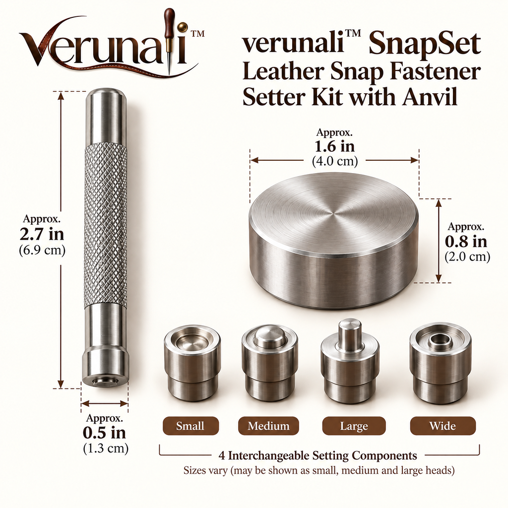 verunali™ SnapSet Leather Snap Fastener Setter Kit with Anvil