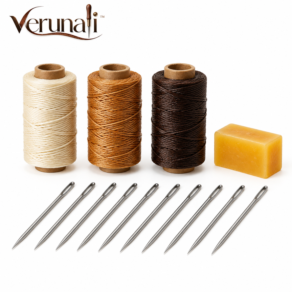 verunali™ HandStitch Leather Sewing Kit with Harness Needles & Waxed Thread