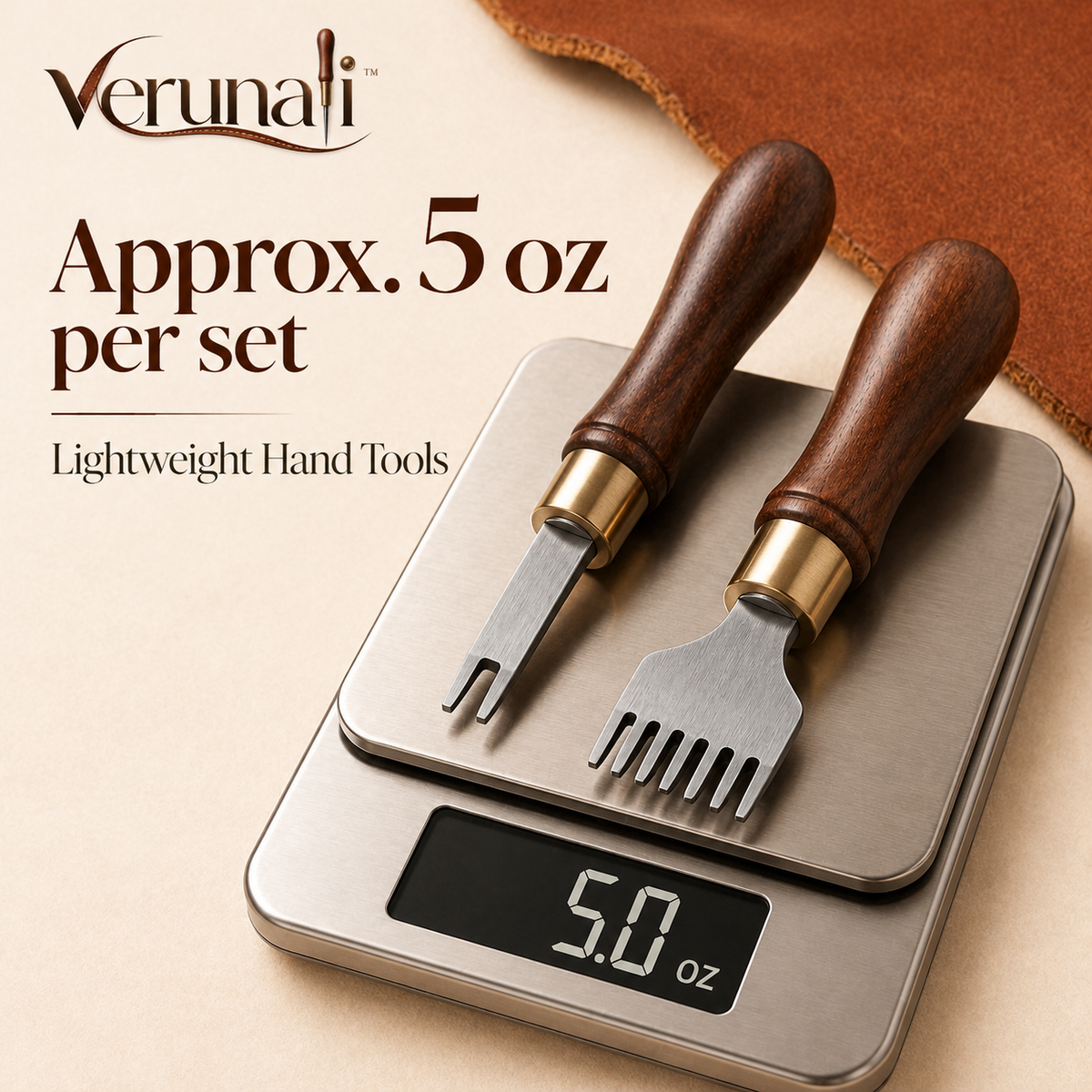 verunali™ StitchPath French-Style Leather Pricking Irons, 2-Piece Set