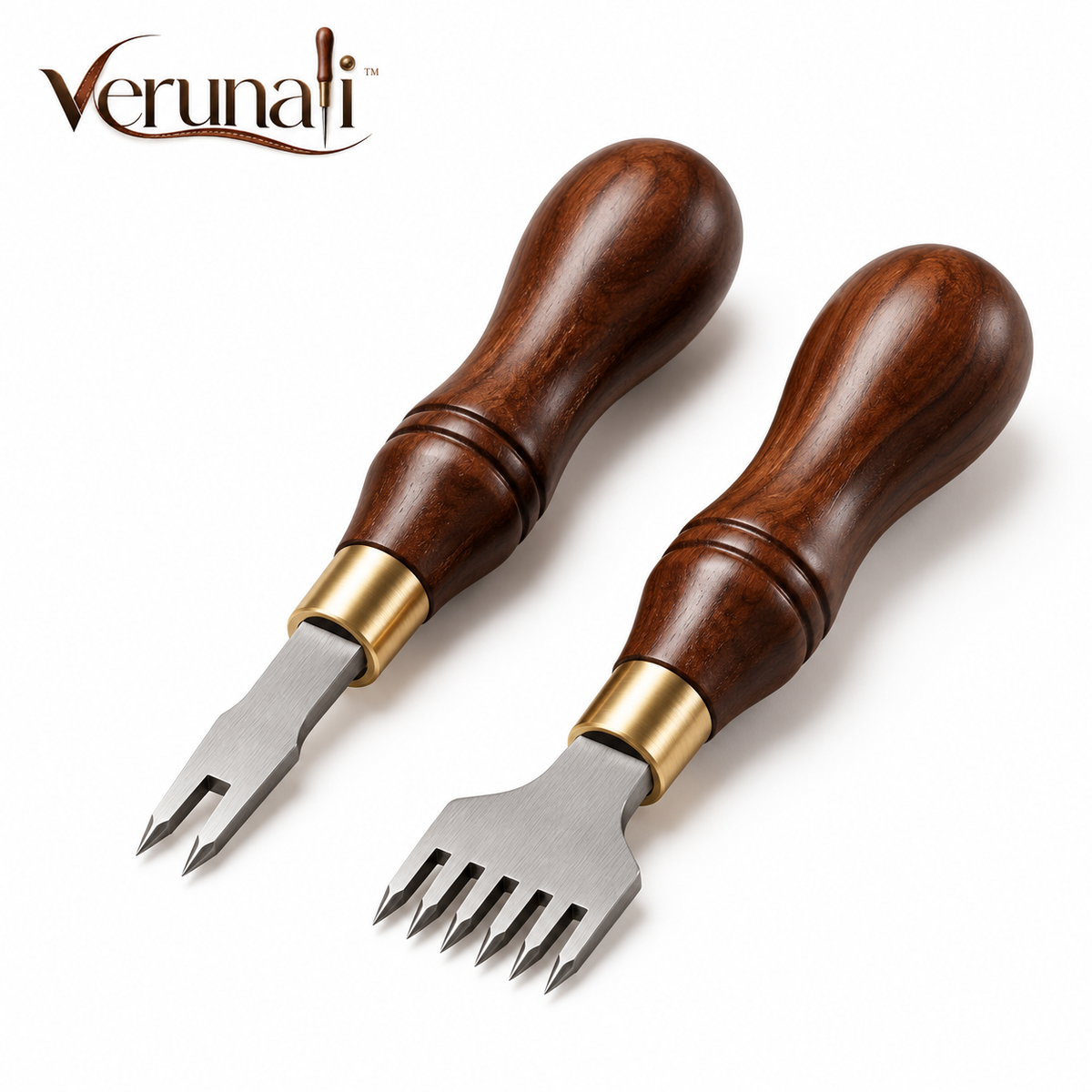 verunali™ StitchPath French-Style Leather Pricking Irons, 2-Piece Set